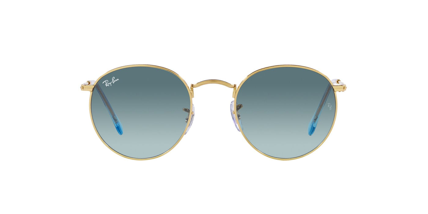 Ray-Ban Round Metal RB3447 - Small Gold/Blue Grey Gradient #colour_gold-blue-grey-gradient