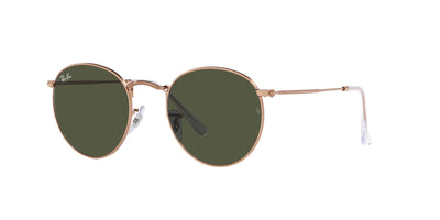 Ray-Ban Round Metal RB3447 - Medium Rose Gold/Green #colour_rose-gold-green