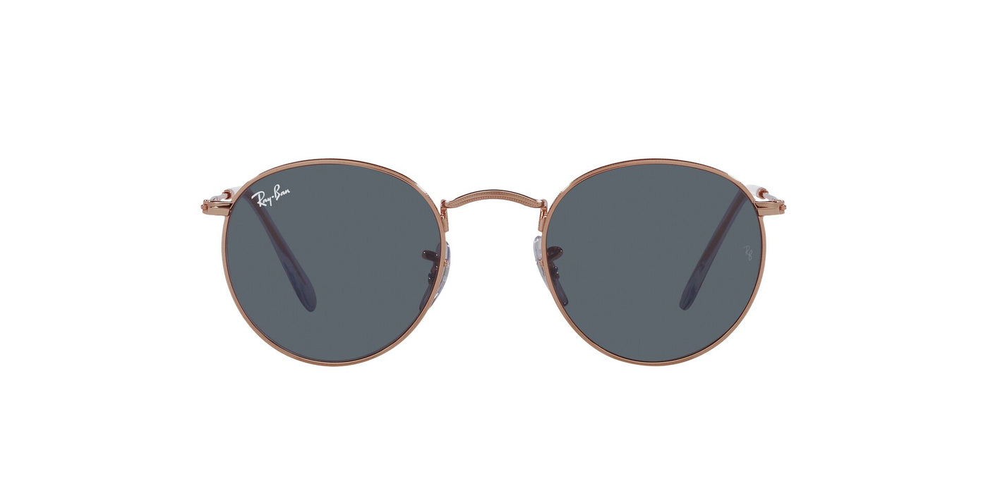 Ray-Ban Round Metal RB3447 - Medium Rose Gold/Blue #colour_rose-gold-blue