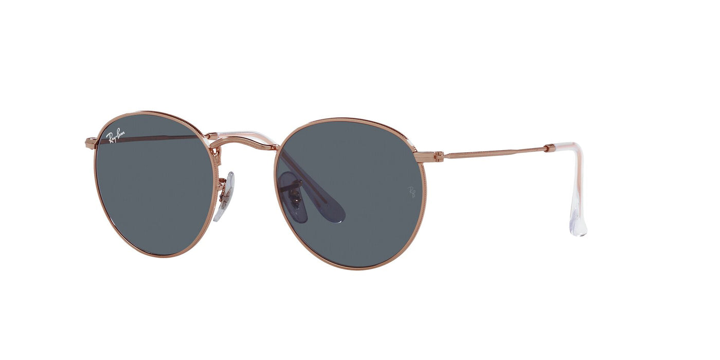 Ray-Ban Round Metal RB3447 - Large Rose Gold/Blue #colour_rose-gold-blue