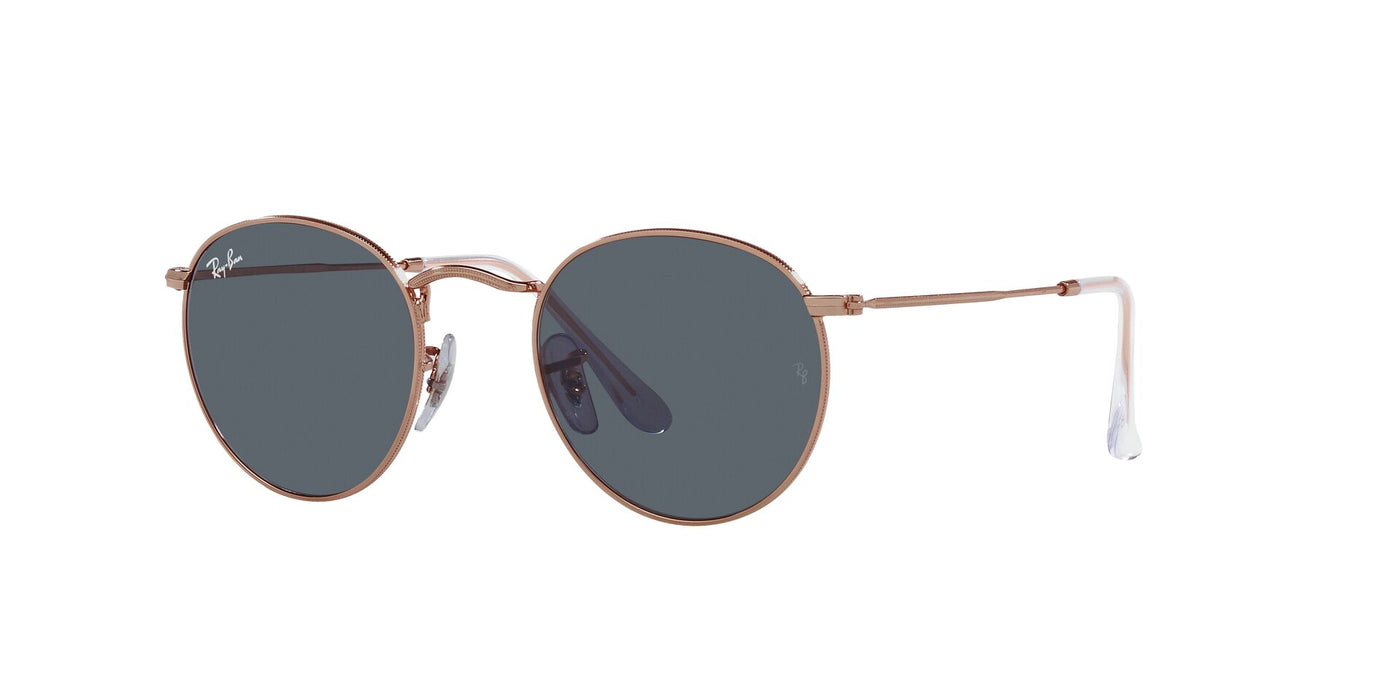 Ray-Ban Round Metal RB3447 - Small Rose Gold/Blue #colour_rose-gold-blue