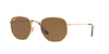 Ray-Ban Hexagonal RB3548N Gold/Brown Polarised #colour_gold-brown-polarised