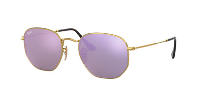 Ray-Ban Hexagonal RB3548N Gold/Green-Wisteria Flash #colour_gold-green-wisteria-flash