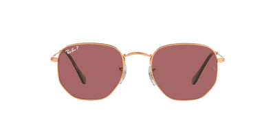 Ray-Ban Hexagonal RB3548N Rose Gold/Polarised Purple #colour_rose-gold-polarised-purple