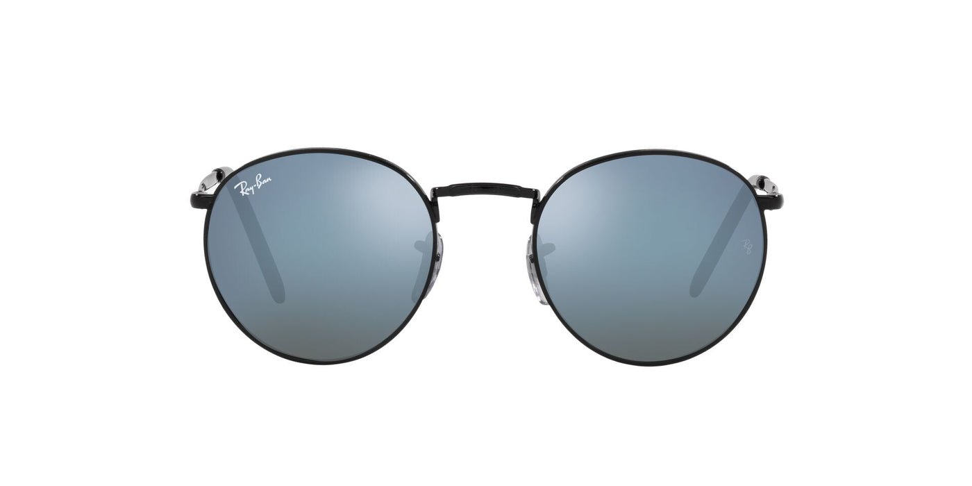 Ray-Ban New Round RB3637 Black/Green Mirror Blue #colour_black-green-mirror-blue