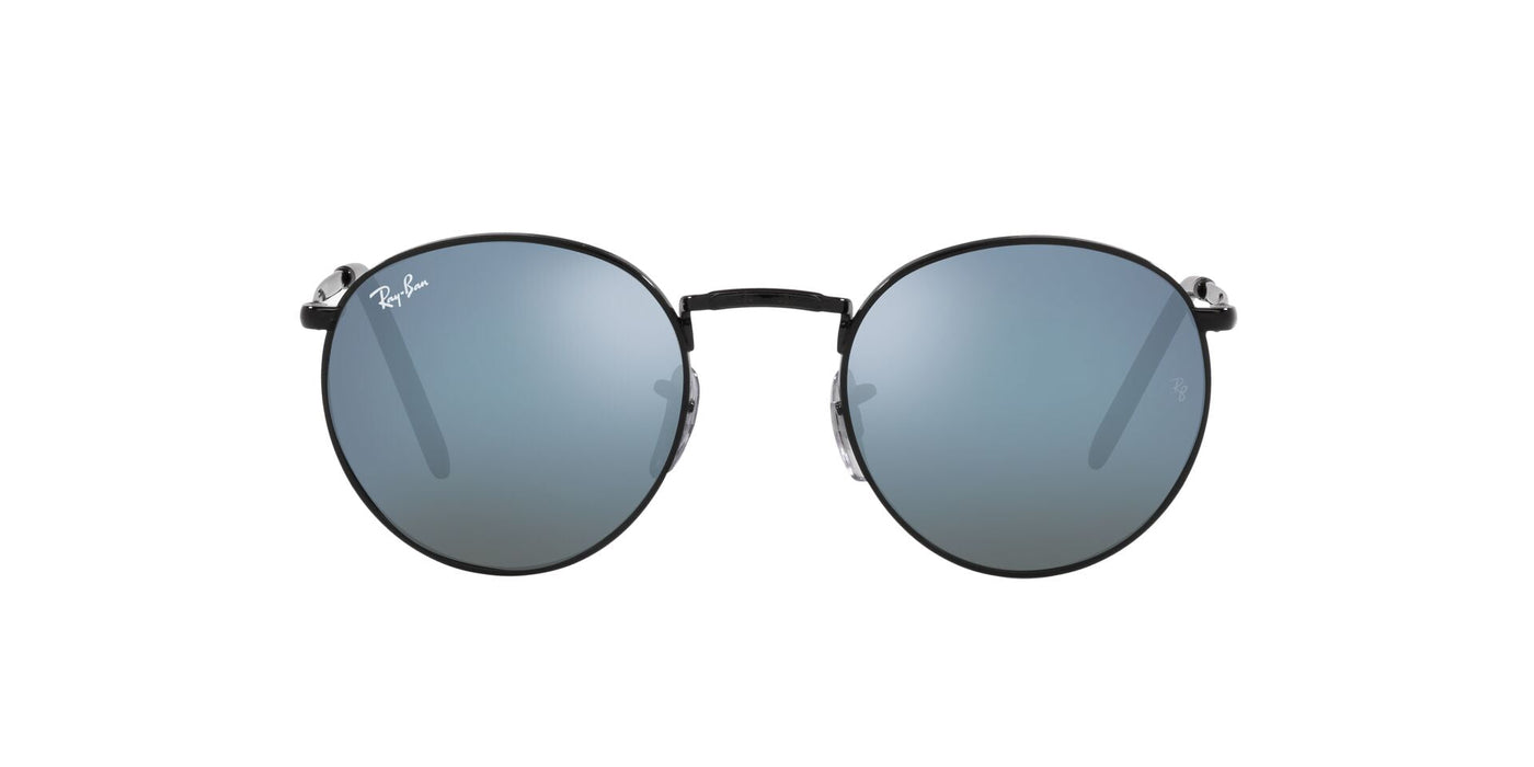 Ray-Ban New Round RB3637 Black/Green Mirror Blue #colour_black-green-mirror-blue