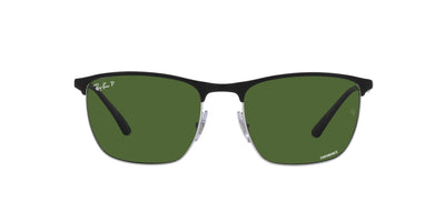 Ray-Ban RB3686 Black On Silver/Polarised Dark Green #colour_black-on-silver-polarised-dark-green