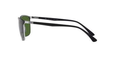 Ray-Ban RB3686 Black On Silver/Polarised Dark Green #colour_black-on-silver-polarised-dark-green