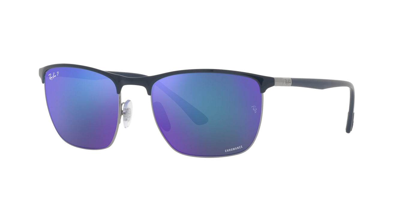 Ray-Ban RB3686 Blue On Gunmetal/Polarised Mirror Blue #colour_blue-on-gunmetal-polarised-mirror-blue