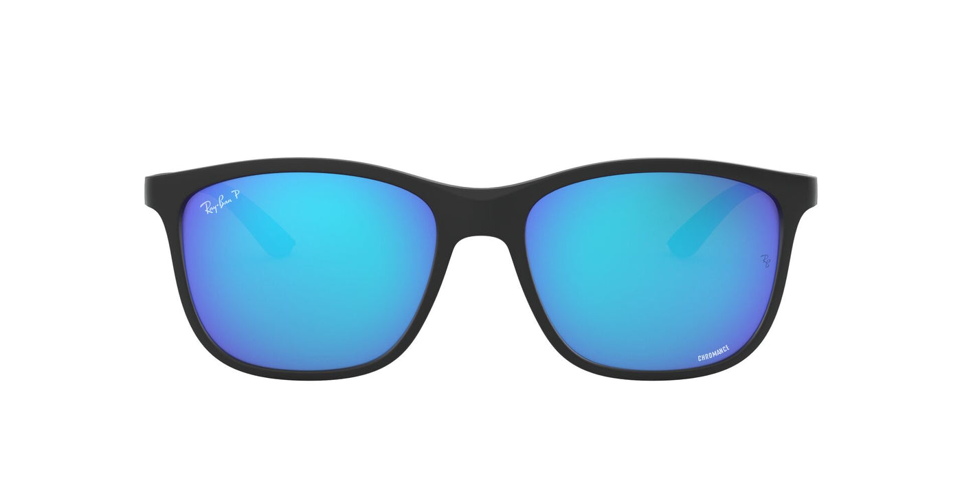 Ray-Ban Chromance RB4330CH Matte Black/Green Mirror Blue #colour_matte-black-green-mirror-blue