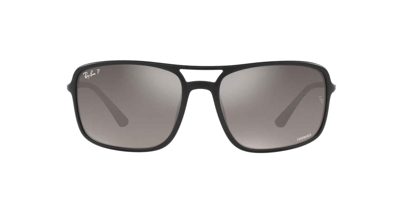 Ray-Ban RB4375 Matte Black/Polarised Grey Mirror Gradient #colour_matte-black-polarised-grey-mirror-gradient
