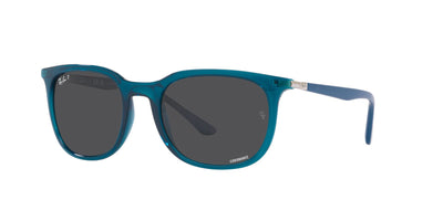 Ray-Ban RB4386 Transparent Turquoise/Polarised Dark Grey #colour_transparent-turquoise-polarised-dark-grey