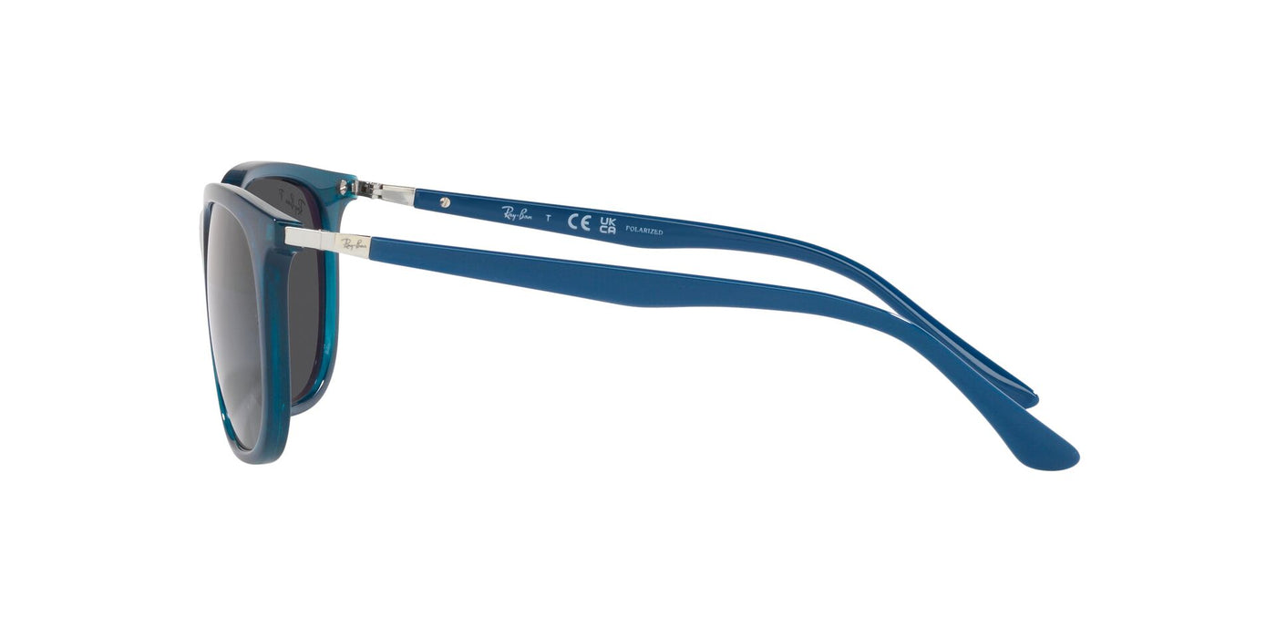 Ray-Ban RB4386 Transparent Turquoise/Polarised Dark Grey #colour_transparent-turquoise-polarised-dark-grey