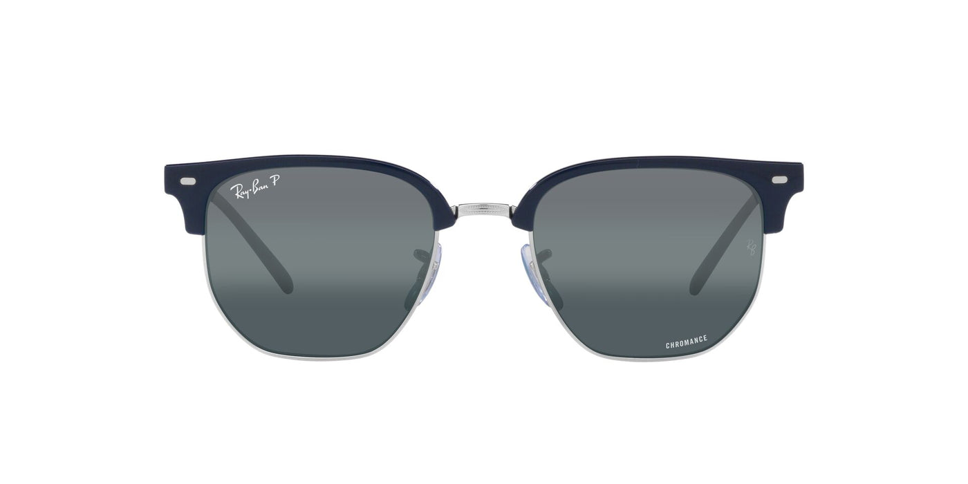 Ray-Ban New Clubmaster RB4416 Blue On Silver/Polarised Blue Mirror #colour_blue-on-silver-polarised-blue-mirror