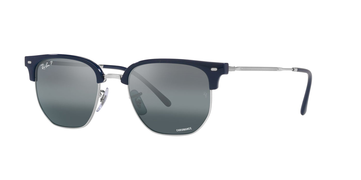 Ray-Ban New Clubmaster RB4416 Blue On Silver/Polarised Blue Mirror #colour_blue-on-silver-polarised-blue-mirror