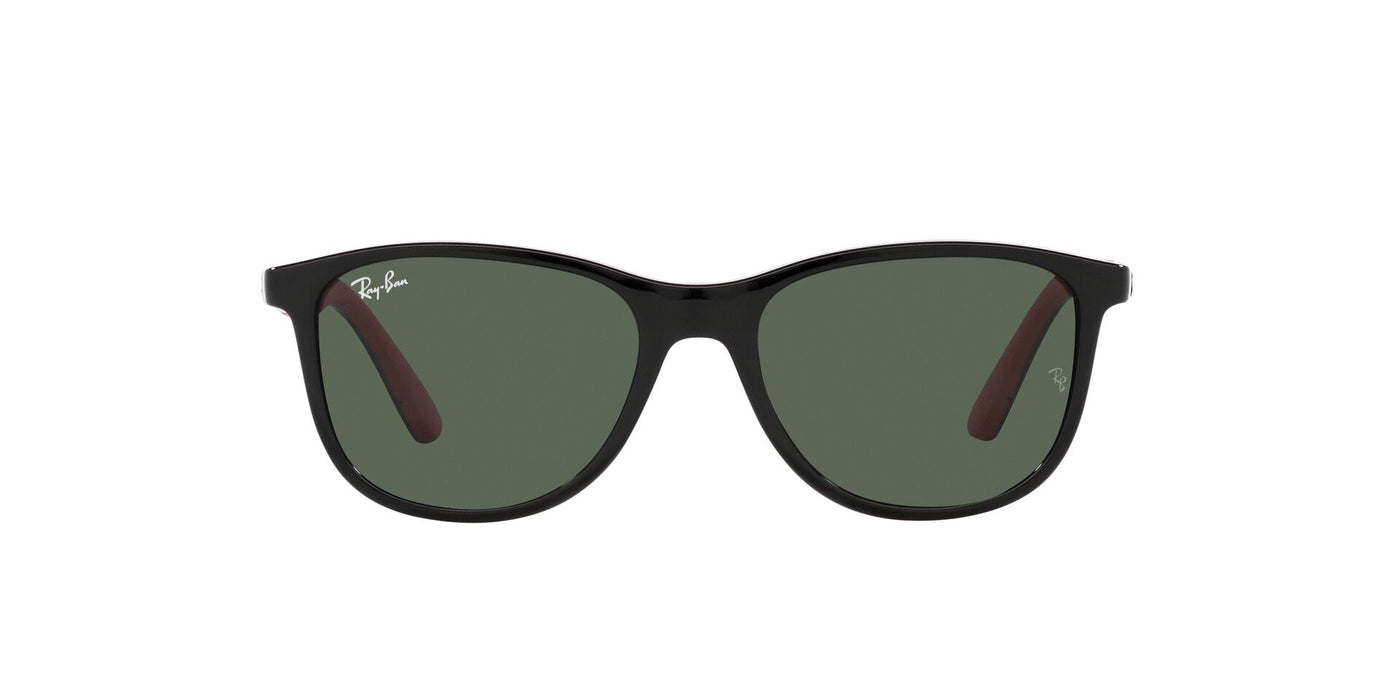 Ray-Ban Junior RJ9077S Black On Rubber Red/Dark Green #colour_black-on-rubber-red-dark-green