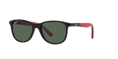 Ray-Ban Junior RJ9077S Black On Rubber Red/Dark Green #colour_black-on-rubber-red-dark-green