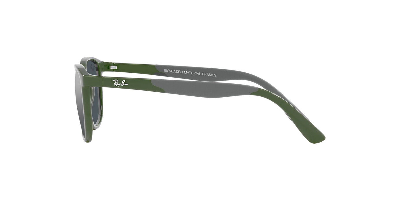 Ray-Ban Junior RJ9077S Green On Rubber Gray/Grey Silver Mirror #colour_green-on-rubber-gray-grey-silver-mirror