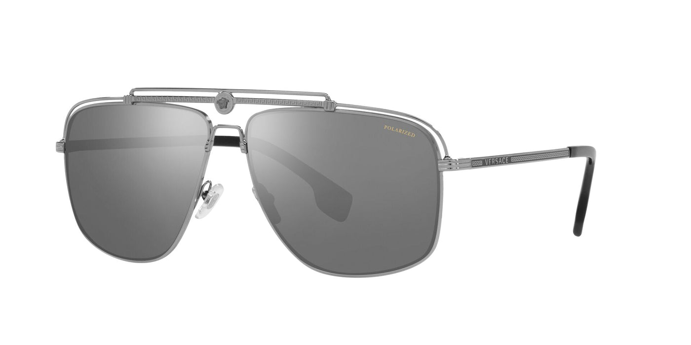 Versace VE2242 Gunmetal/Polarised Dark Grey Mirror Silver #colour_gunmetal-polarised-dark-grey-mirror-silver