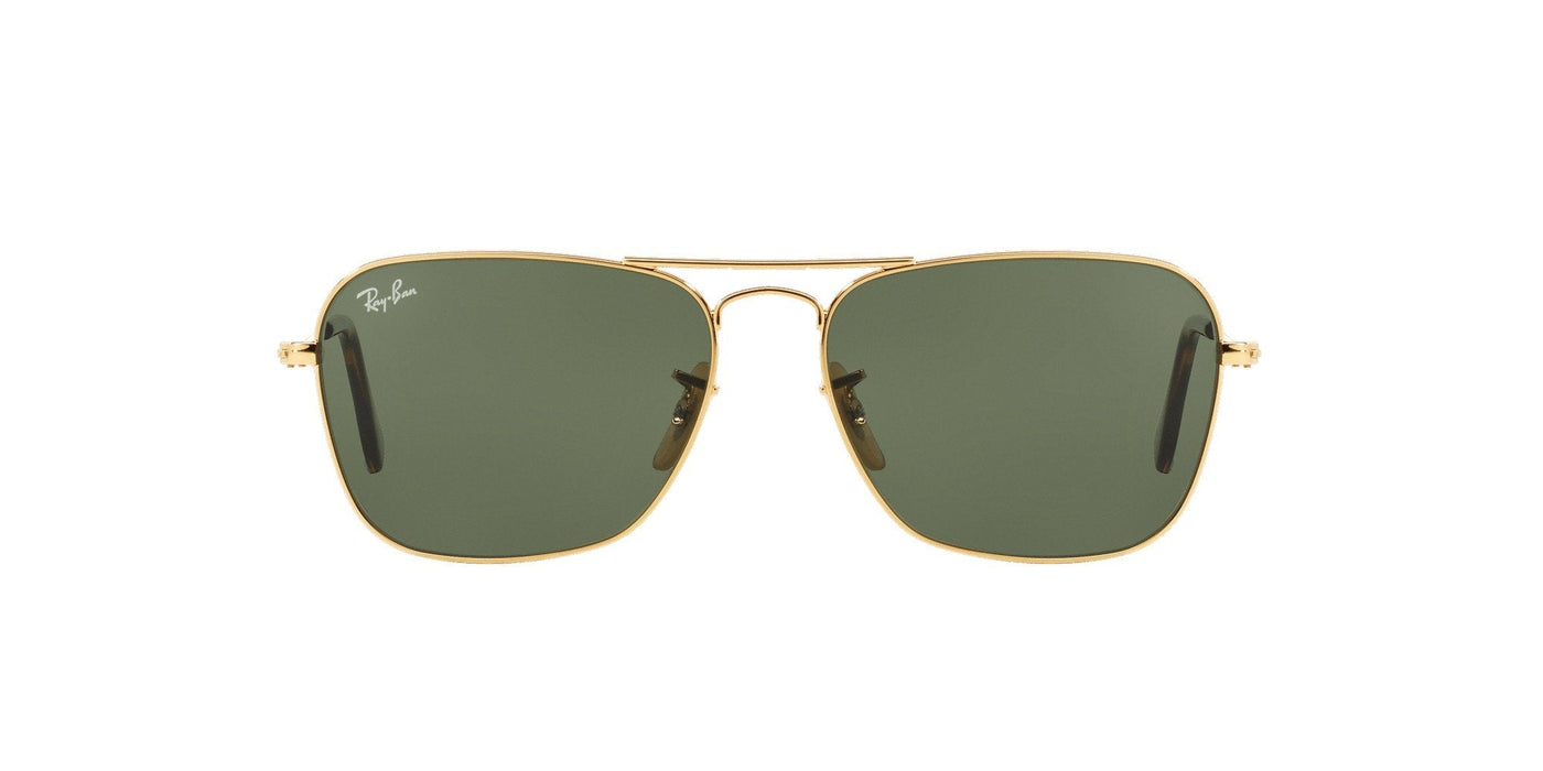 Ray-Ban Caravan RB3136 Gold/Green #colour_gold-green