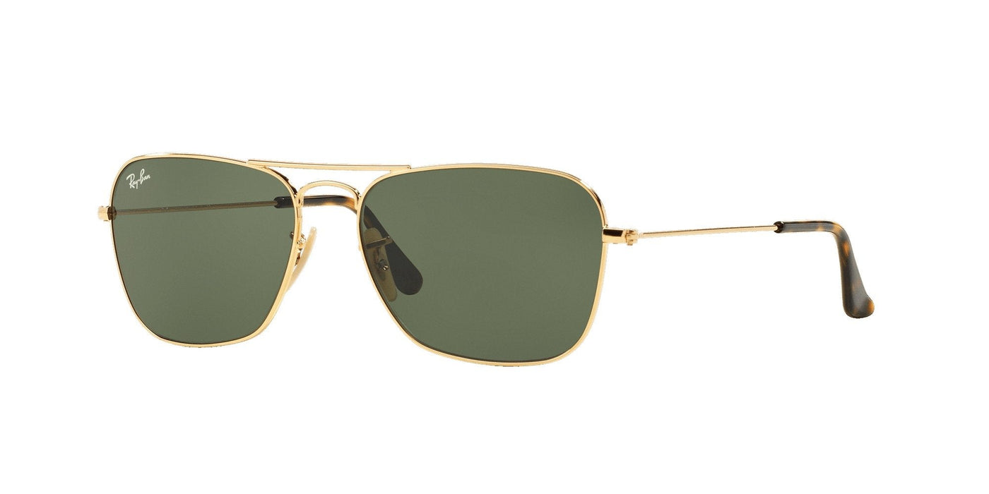 Ray-Ban Caravan RB3136 Gold/Green #colour_gold-green