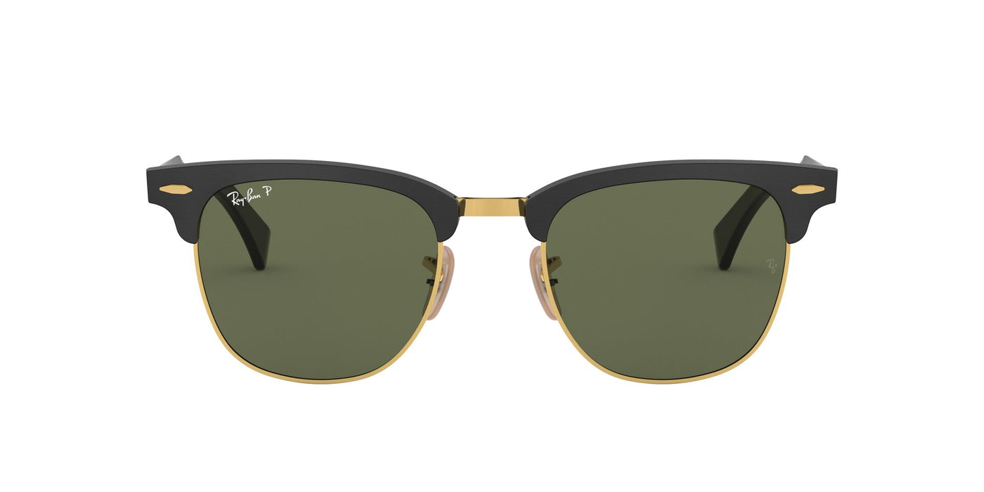 Ray-Ban ALUMINUM CLUBMASTER RB3507 Black/Green Polarised #colour_black-green-polarised