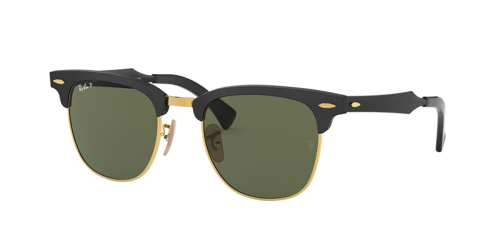 Ray-Ban ALUMINUM CLUBMASTER RB3507 Black/Green Polarised #colour_black-green-polarised