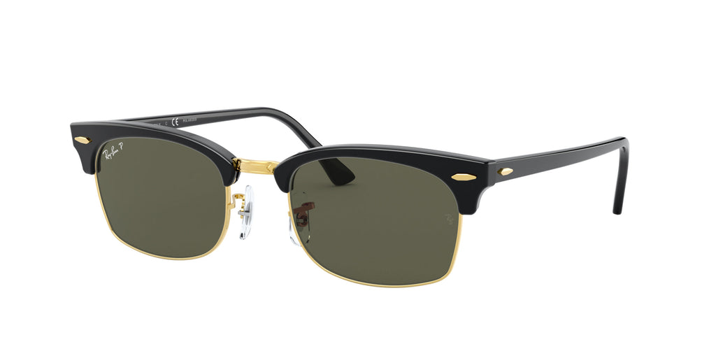 Ray-Ban Clubmaster Square RB3916 Black/Green Polarised #colour_black-green-polarised