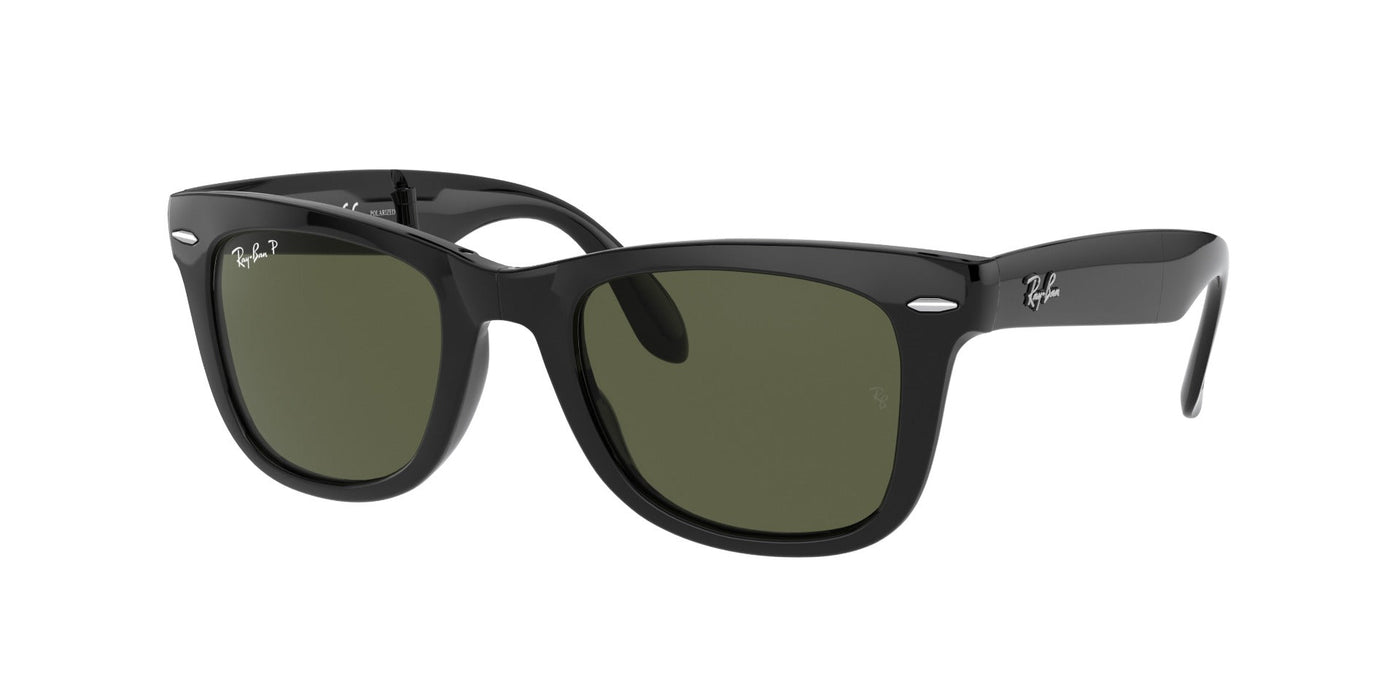 Ray-Ban Folding Wayfarer RB4105 Black/Green Polarised #colour_black-green-polarised