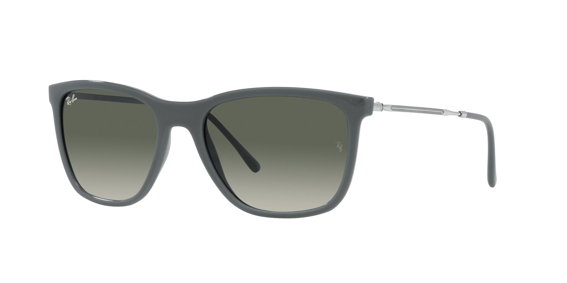 Ray-Ban RB4187 Chris Square Sunglasses, Black/Grey Gradient at John Lewis &  Partners