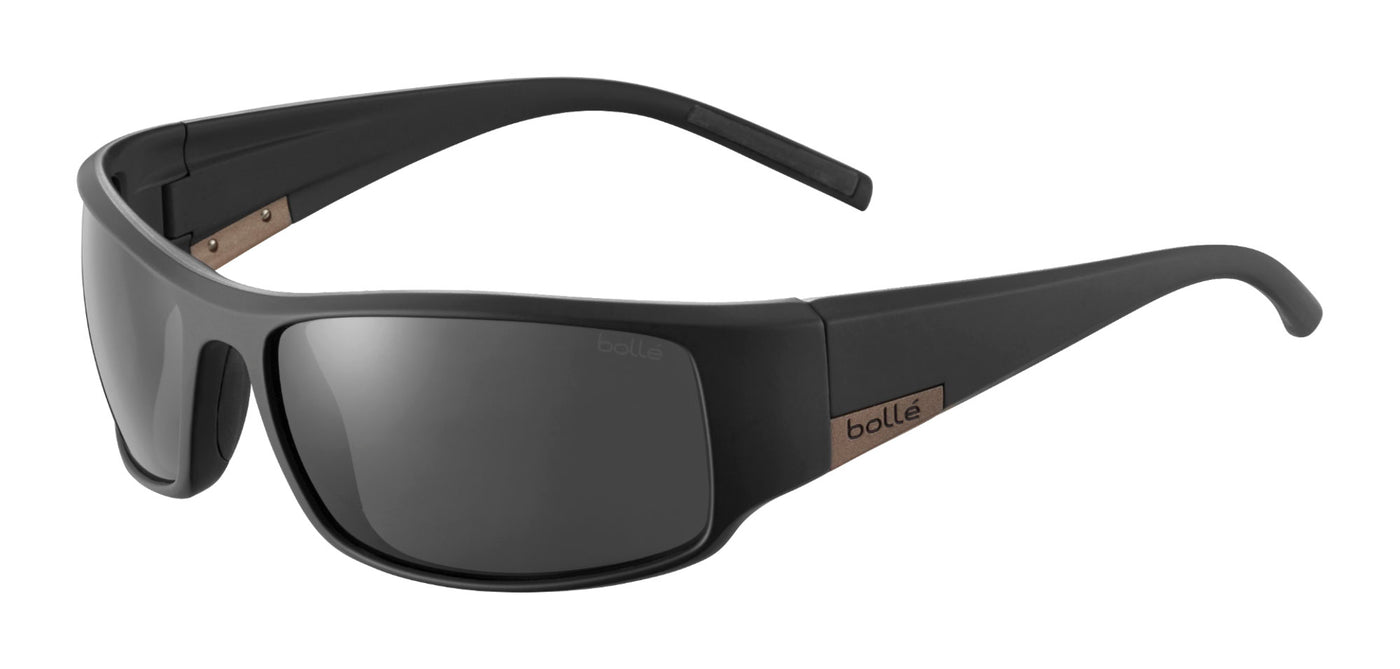 Bolle Wrap Unisex Shiny Black Modulator Grey Polarized Sunglasses