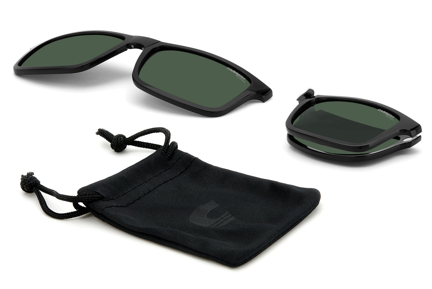 Carrera 8057/CS With Clip-on Black/Polarised Green #colour_black-polarised-green