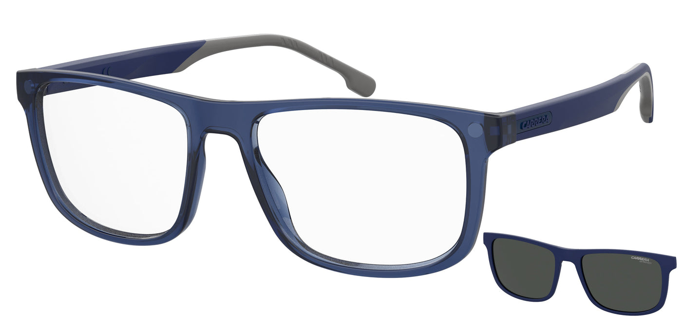 Carrera 8057/CS With Clip-on Matte Blue/Polarised Green #colour_matte-blue-polarised-green