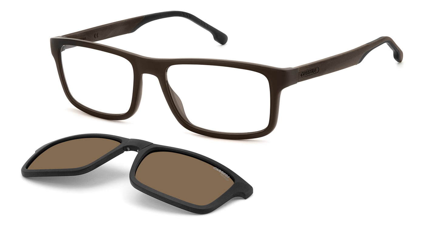 Carrera 8057/CS With Clip-on Matte Brown/Polarised Brown #colour_matte-brown-polarised-brown