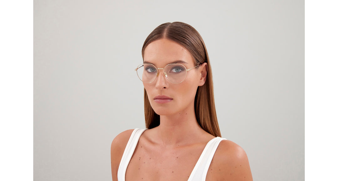 メガネ Chloe Chloe - CH0180O - 003 gold gold transparent Chloe CH0018O Gold, Beige Prescription Eyeglasses