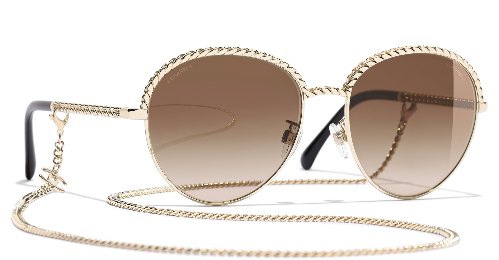 Chanel Swarovski Crystal CC Frameless Sunglasses (SHF-18717)