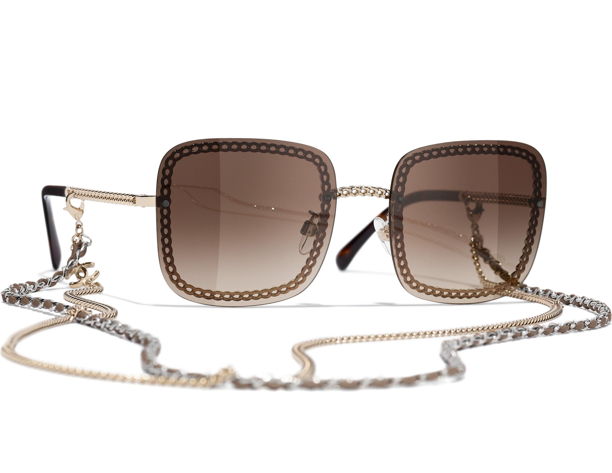 Chanel - Round Sunglasses - Gold Gray Gradient - Chanel Eyewear