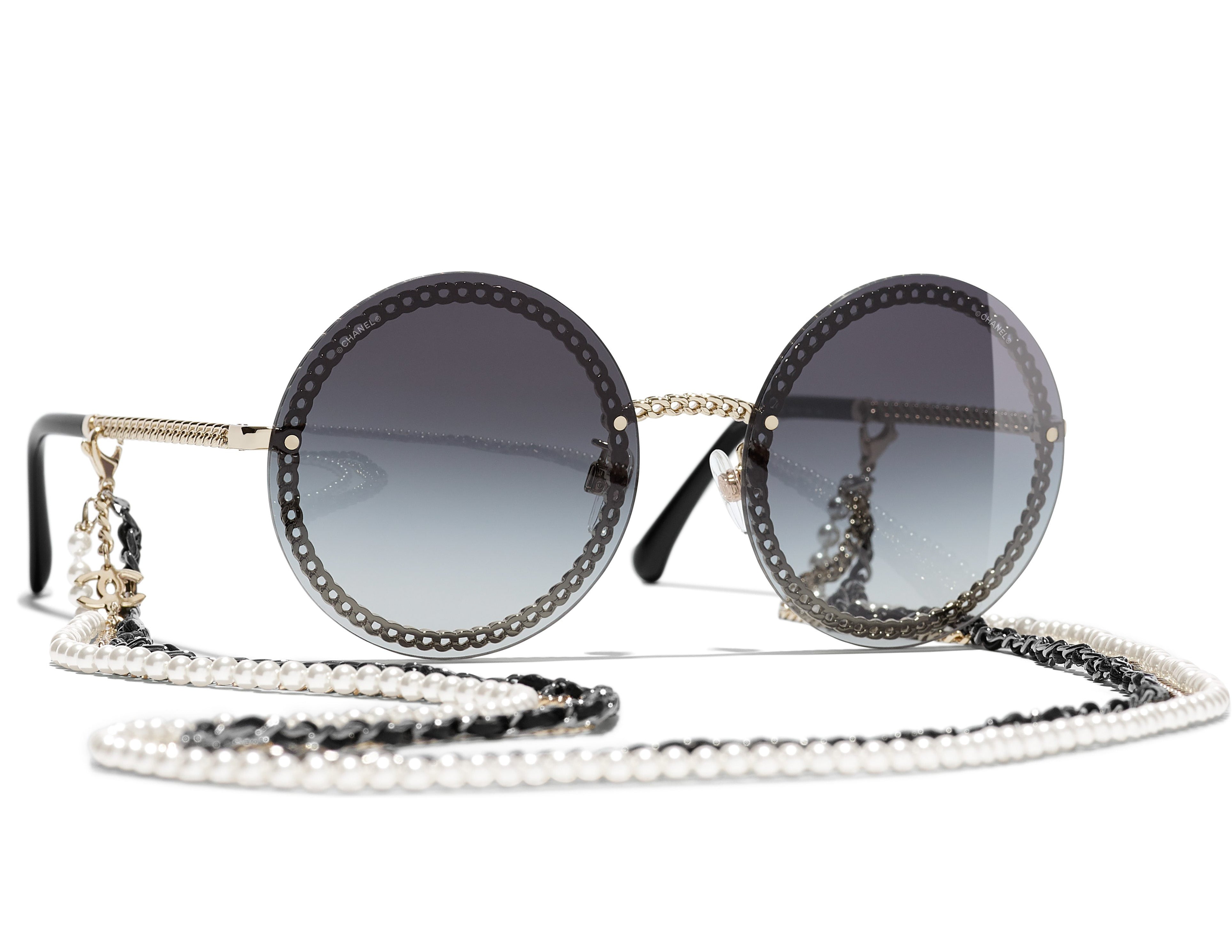 CHANEL, Accessories, Chanel Pearl Cat Eye Sunglasses