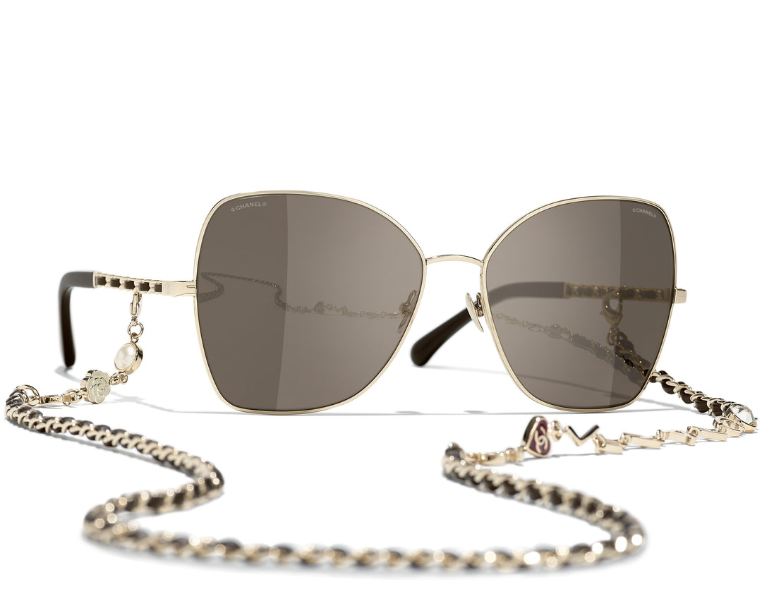 CHANEL 4274Q Butterfly Metal & Calfskin Sunglasses | Fashion