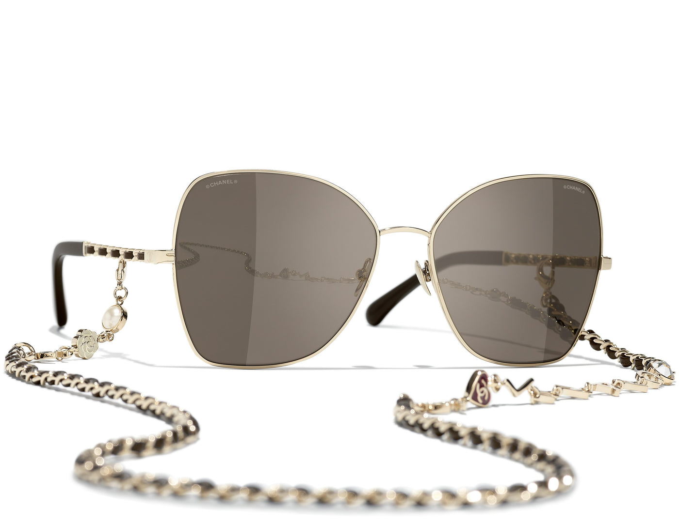 New In Stores Now CHANEL 4274 Q Butterfly Brown Gold Sunglasses