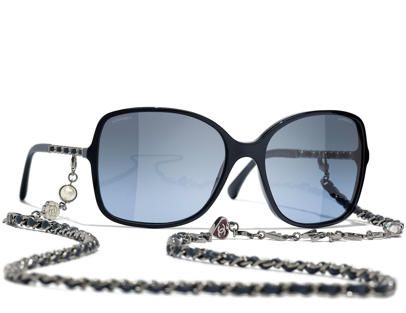 Chanel 5210Q C622/S4 Square Sunglasses Black 57mm
