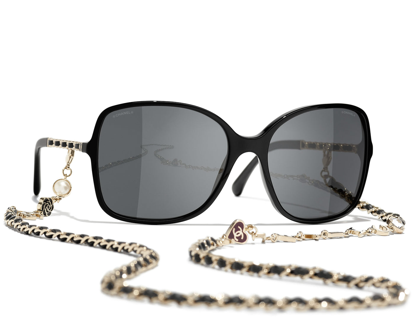 CHANEL, Accessories, Chanel 545 Sunglasses Brown Gold Slim Shield Cat Eye