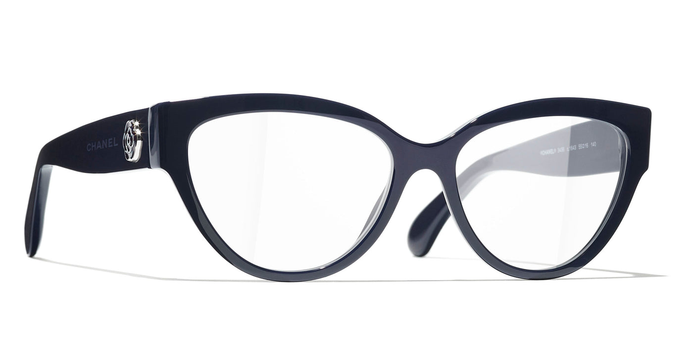 Chanel 3436 Glasses Black Cat Eye Women