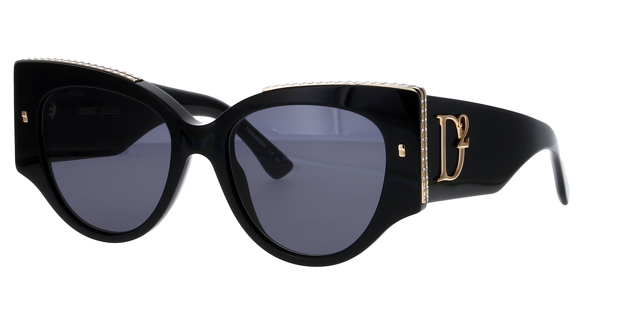 Lunettes Dsquared2 D2 0032/S 2M2/IR Or Noir Gris - Femme - Acétate - UV400 - Italiennes