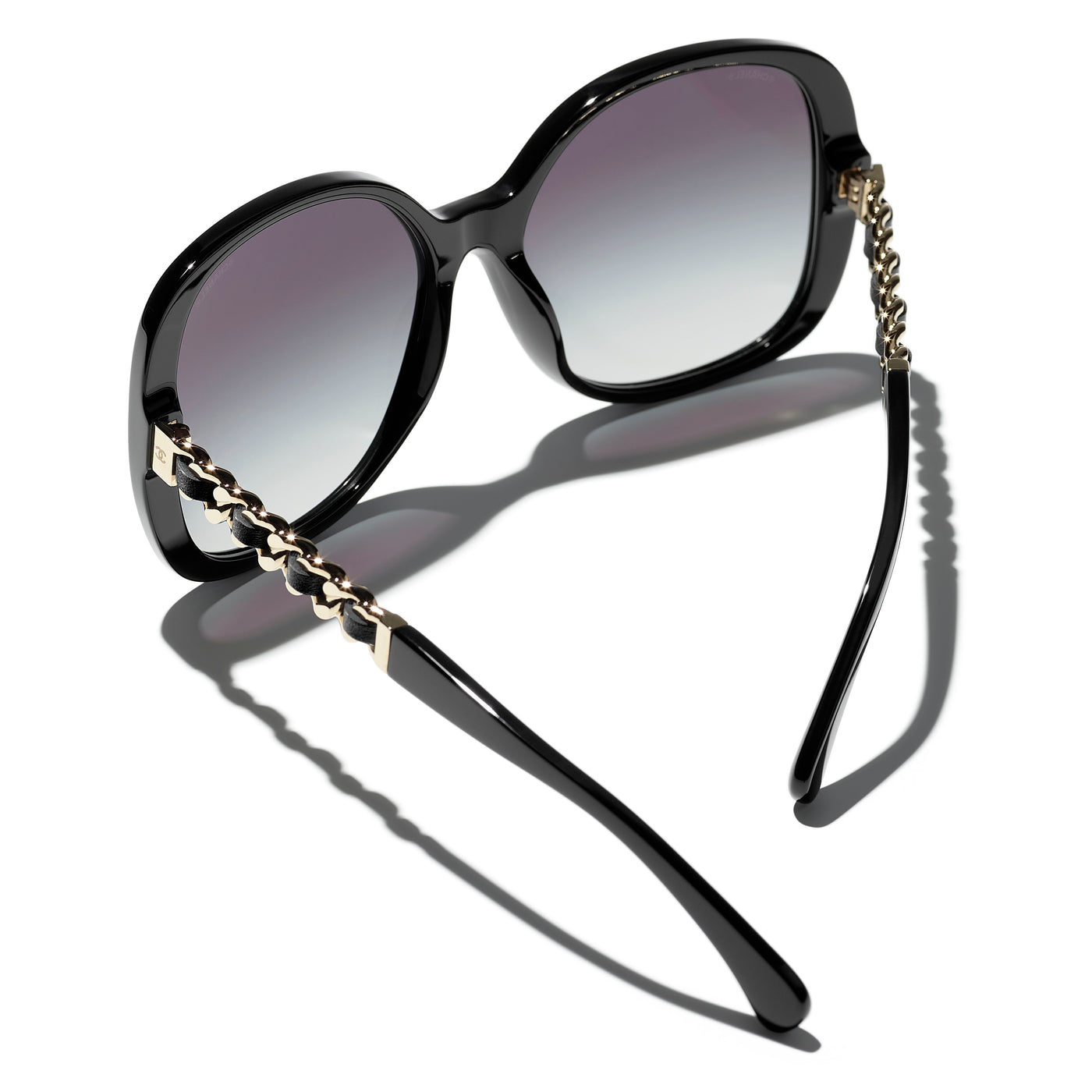 Chanel Black Gradient 5208Q Chain Link Square Sunglasses Chanel  TLC
