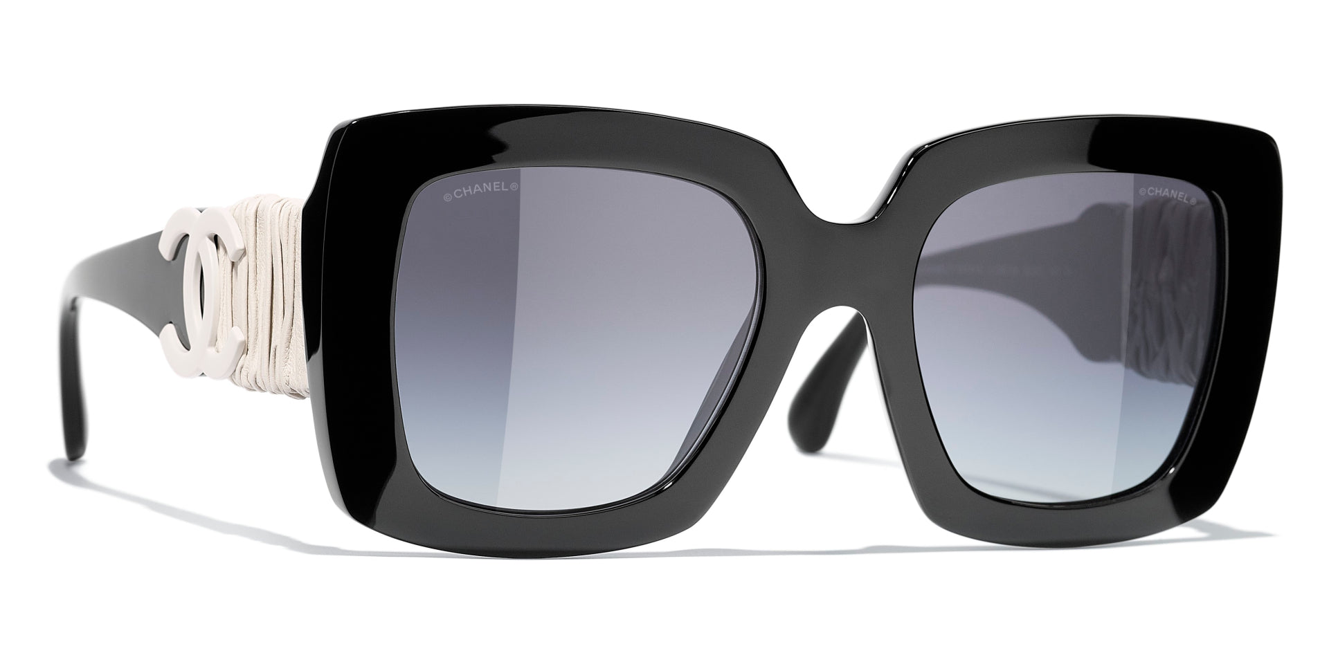 Chanel Square Sunglasses - Acetate, Black - Polarized - UV Protected - Women's Sunglasses - 5509 C622/T8