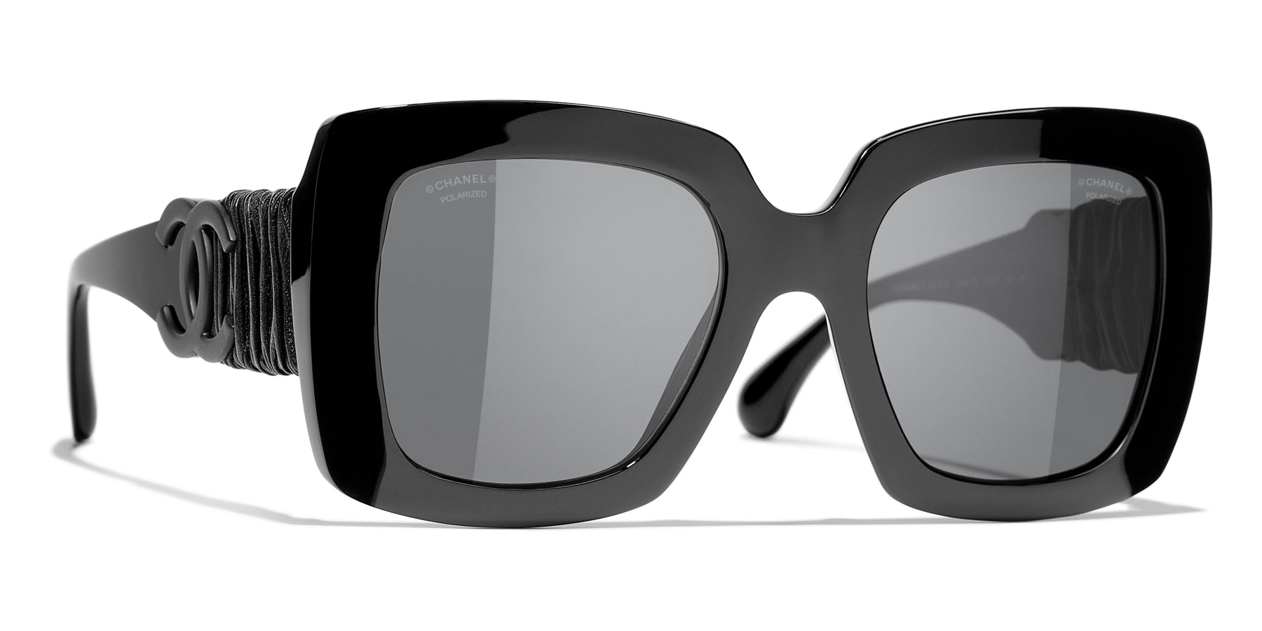 Chanel 5474Q Sunglasses Black/Grey Square Women