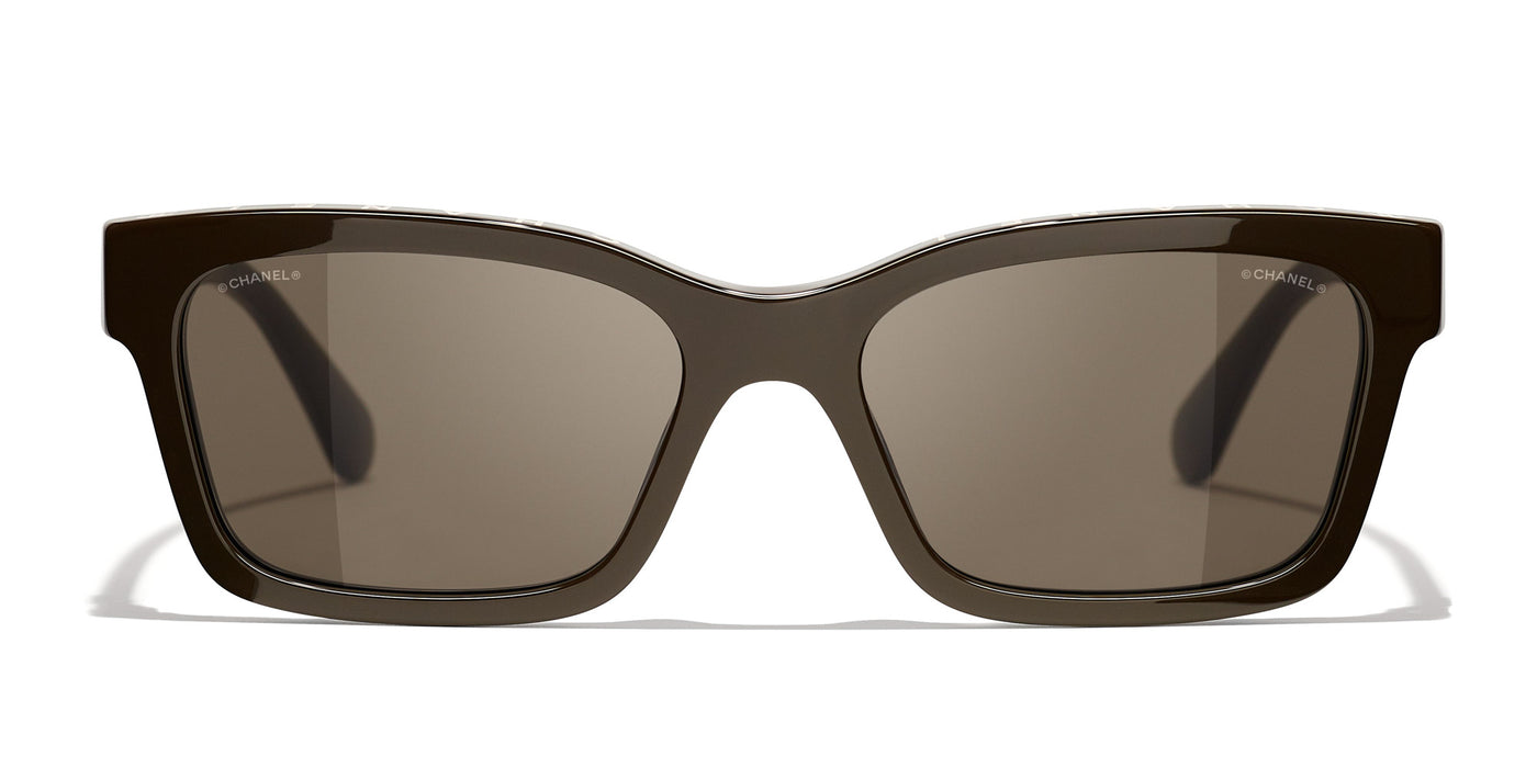 CHANEL Acetate Polarized Square Sunglasses 5417-A Black 628437