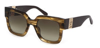 Mulberry SML190 Shiny Striped Brown/Brown Gradient #colour_shiny-striped-brown-brown-gradient