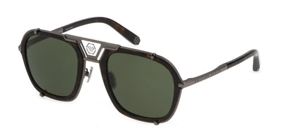 Philipp Plein SPP010M Shiny Gunmetal-Havan/Green #colour_shiny-gunmetal-havan-green